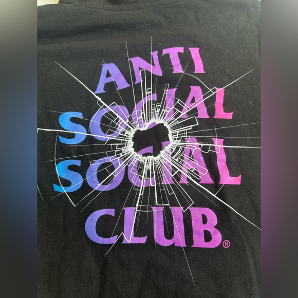 Anti Social Social Club Shattered Glass Black Pullover Hoodie size S - Picture 8 of 9